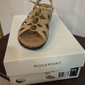 Rockport Women's Beige Lace-Up Sandals
